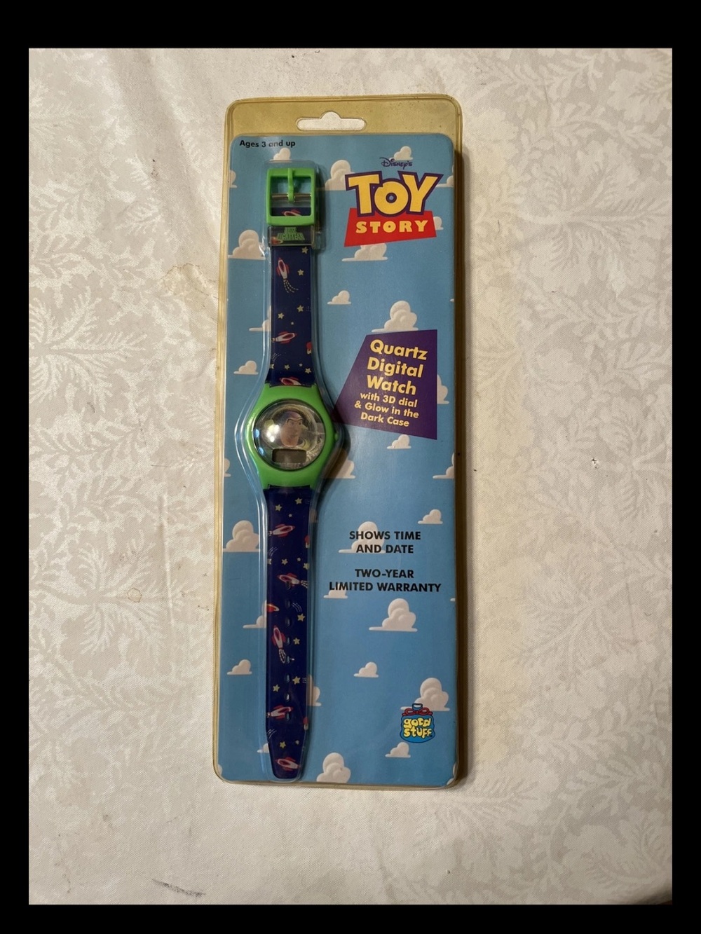 DISNEY TOY STORY BUZZ QUARTZ DIGITAL WATCH 3D - NIP Vintage 1995-
